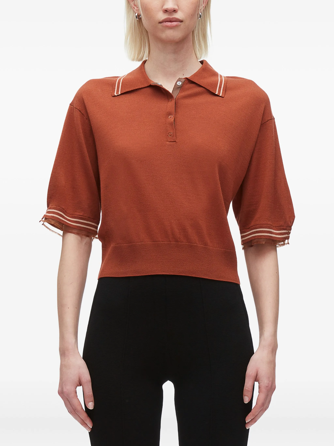 Cropped Polo With Organza