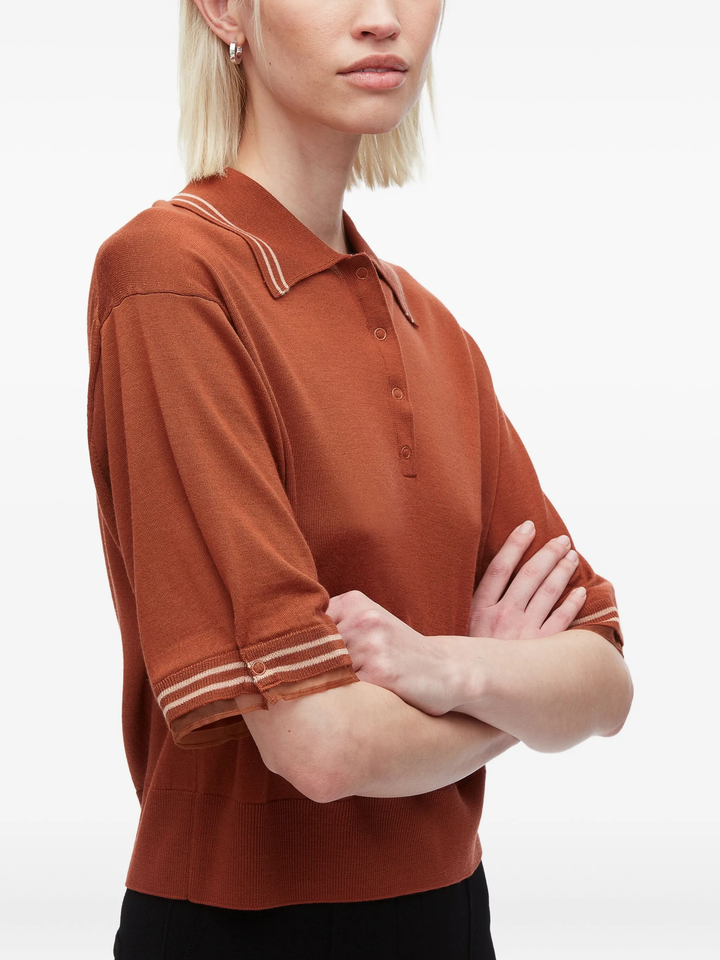Cropped Polo With Organza