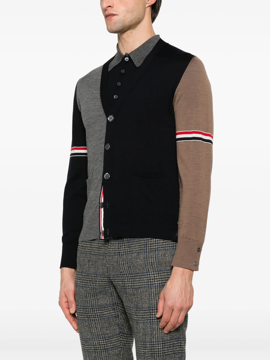 Fine Merino Wool Funmix V Neck Cardigan