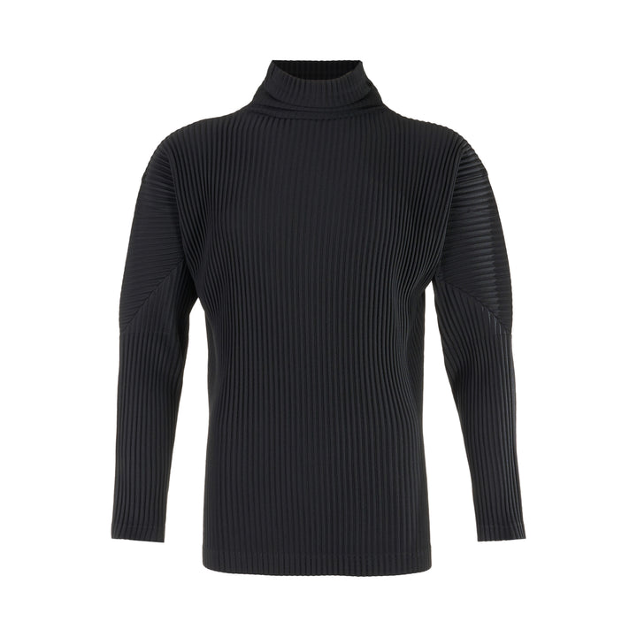 Ribbed Turtleneck Long Sleeve Top