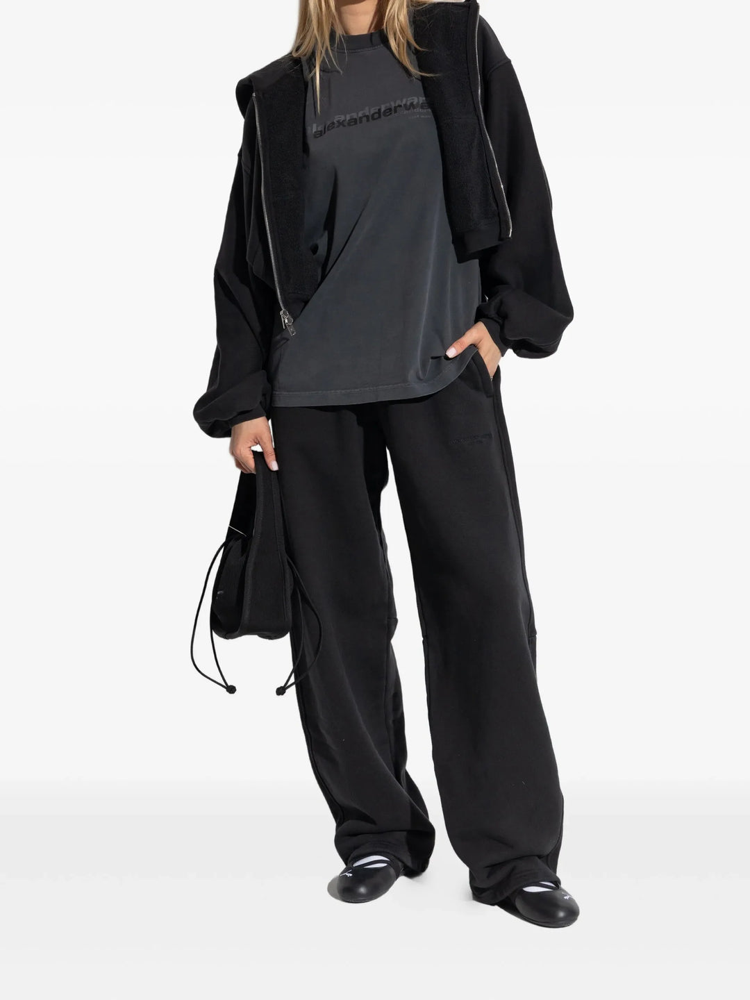 Oversized Cropped Zip-Up Hoodie