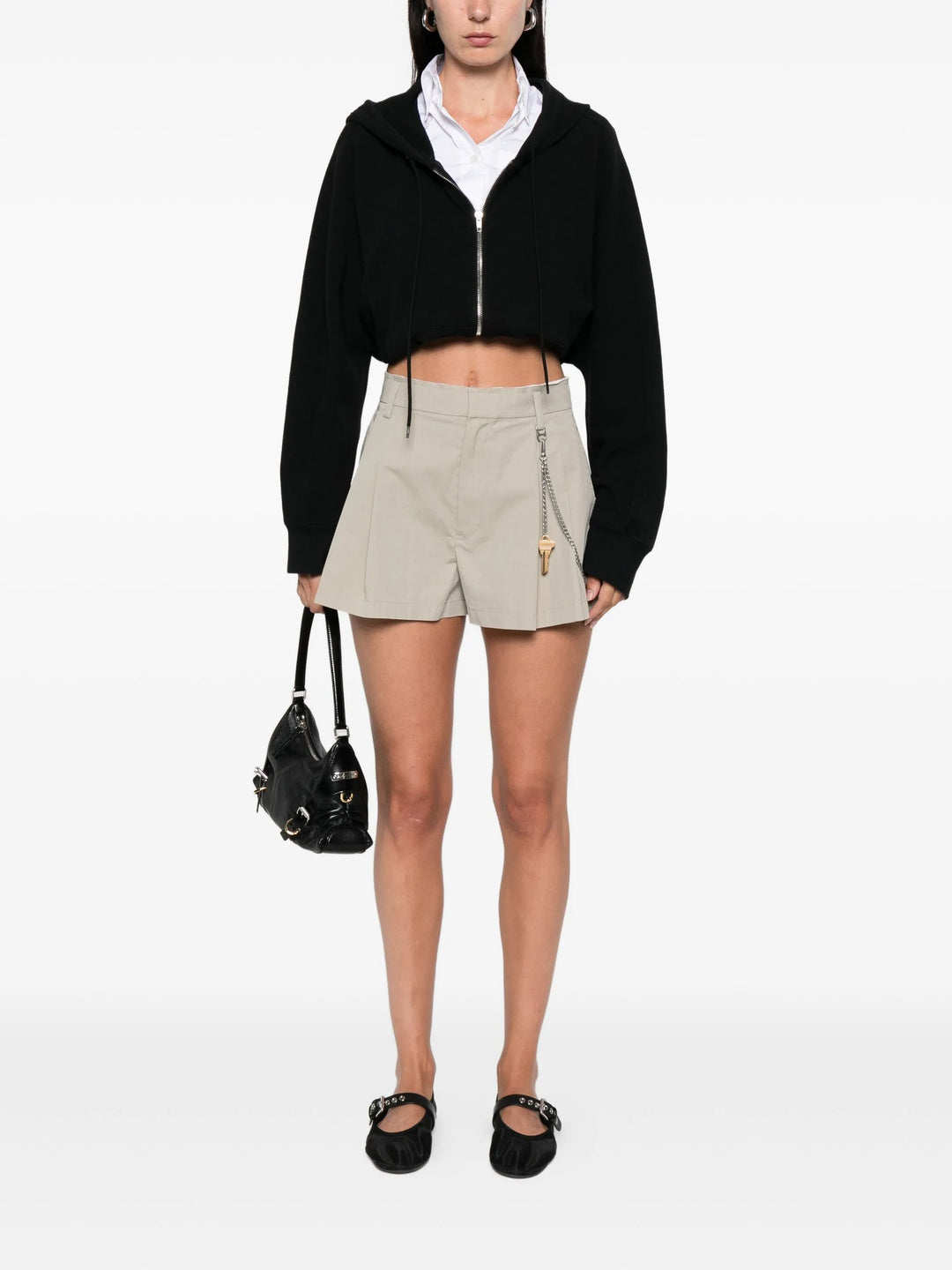 High-Rise Short With Chain Detail