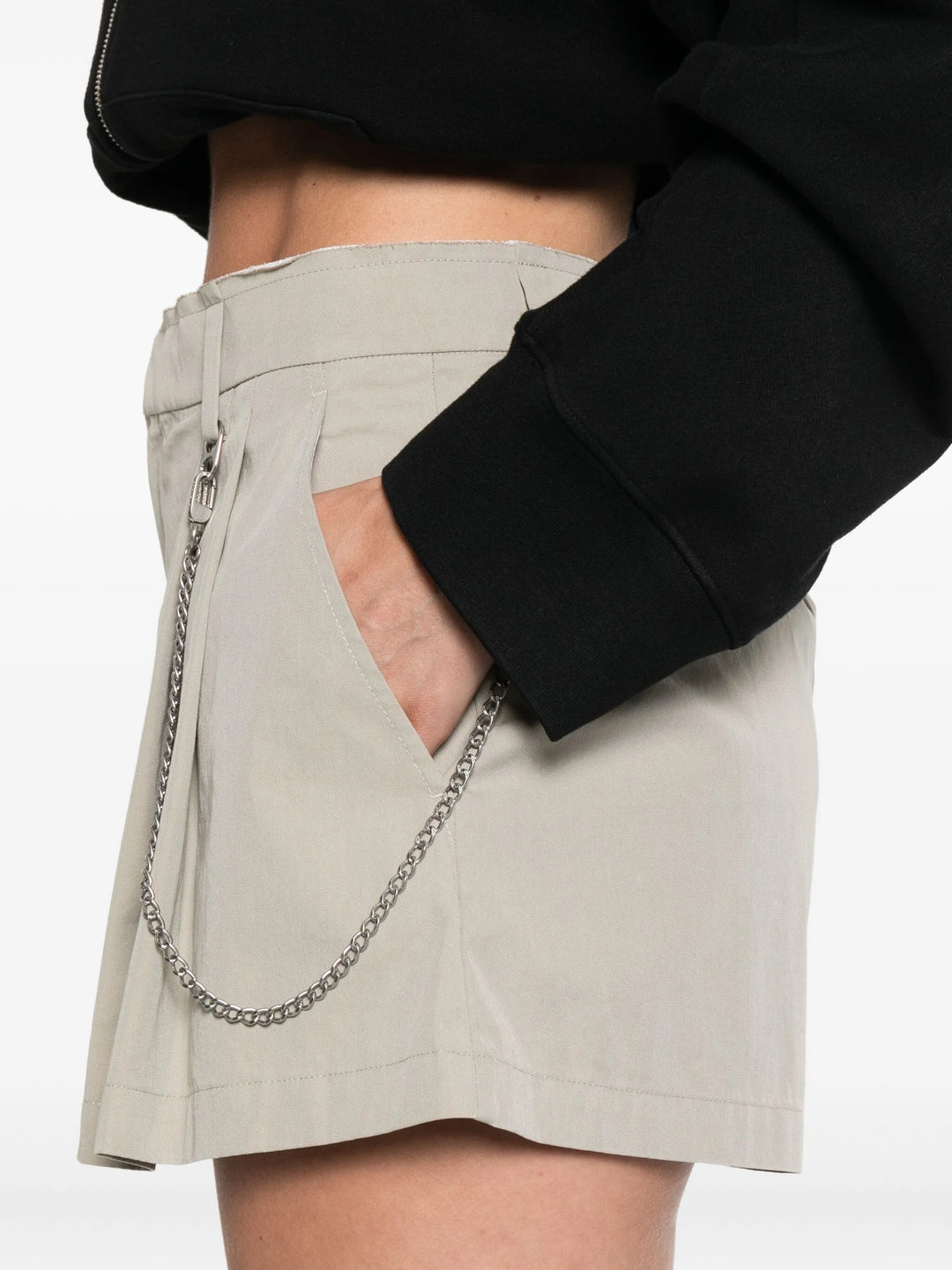 High-Rise Short With Chain Detail