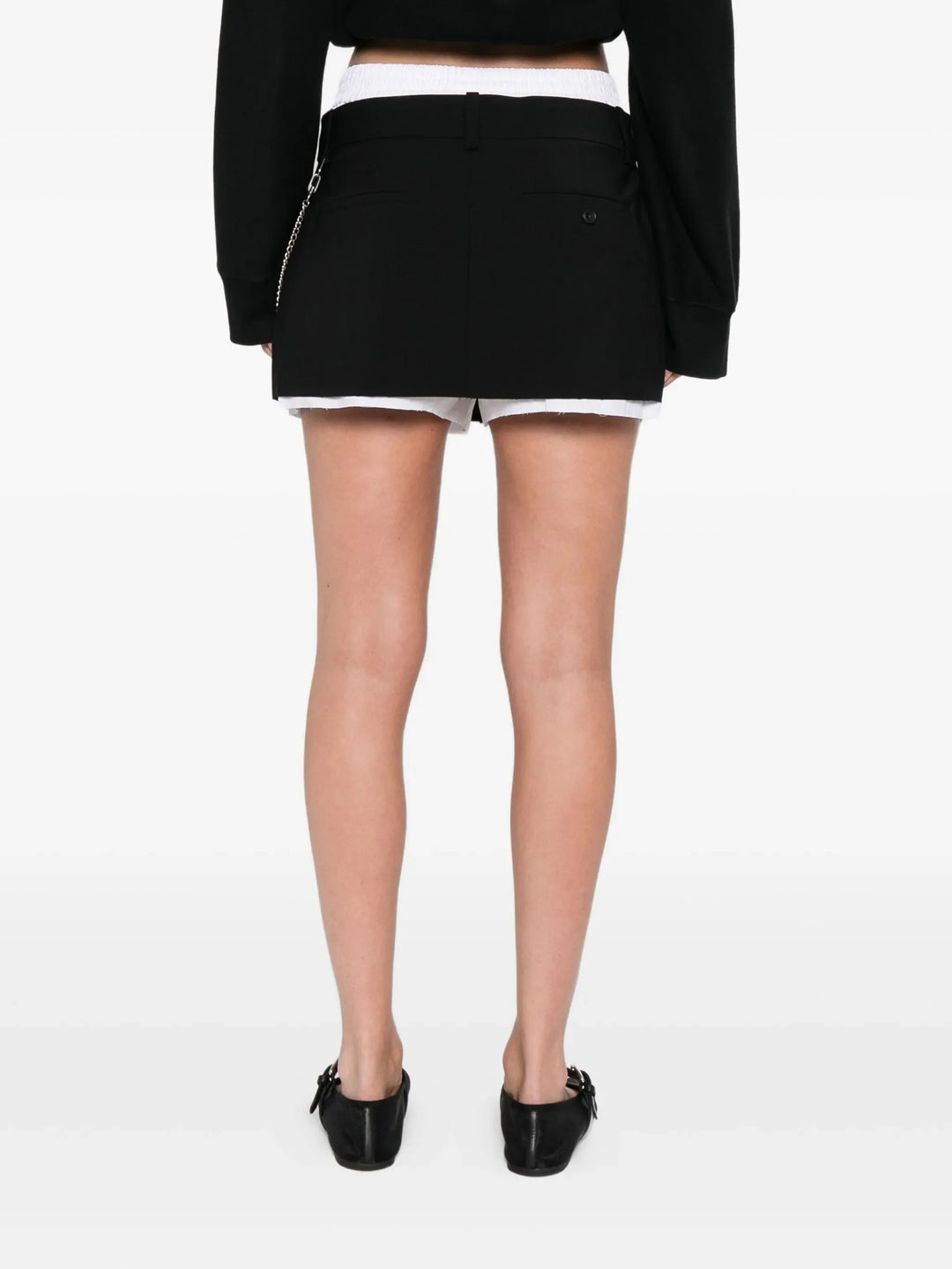 Pre-Styled Pleated Skort With Chain Detail