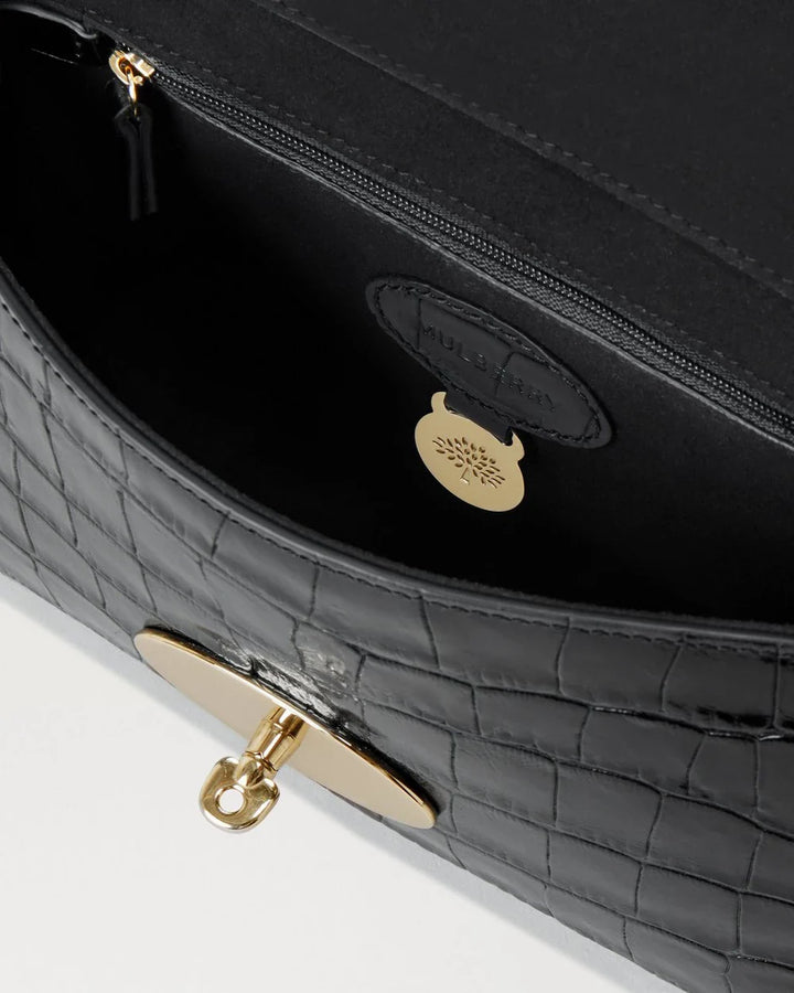 Lily Black Shiny Small Croc