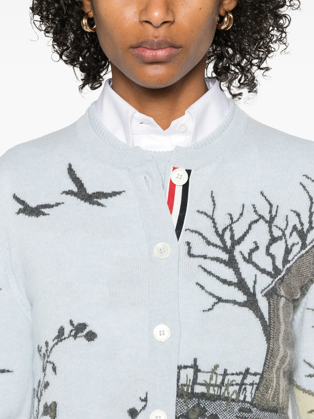 Scenic Intarsia Cashmere Cardigan