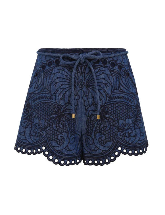 Coco Embroidered Denim Short