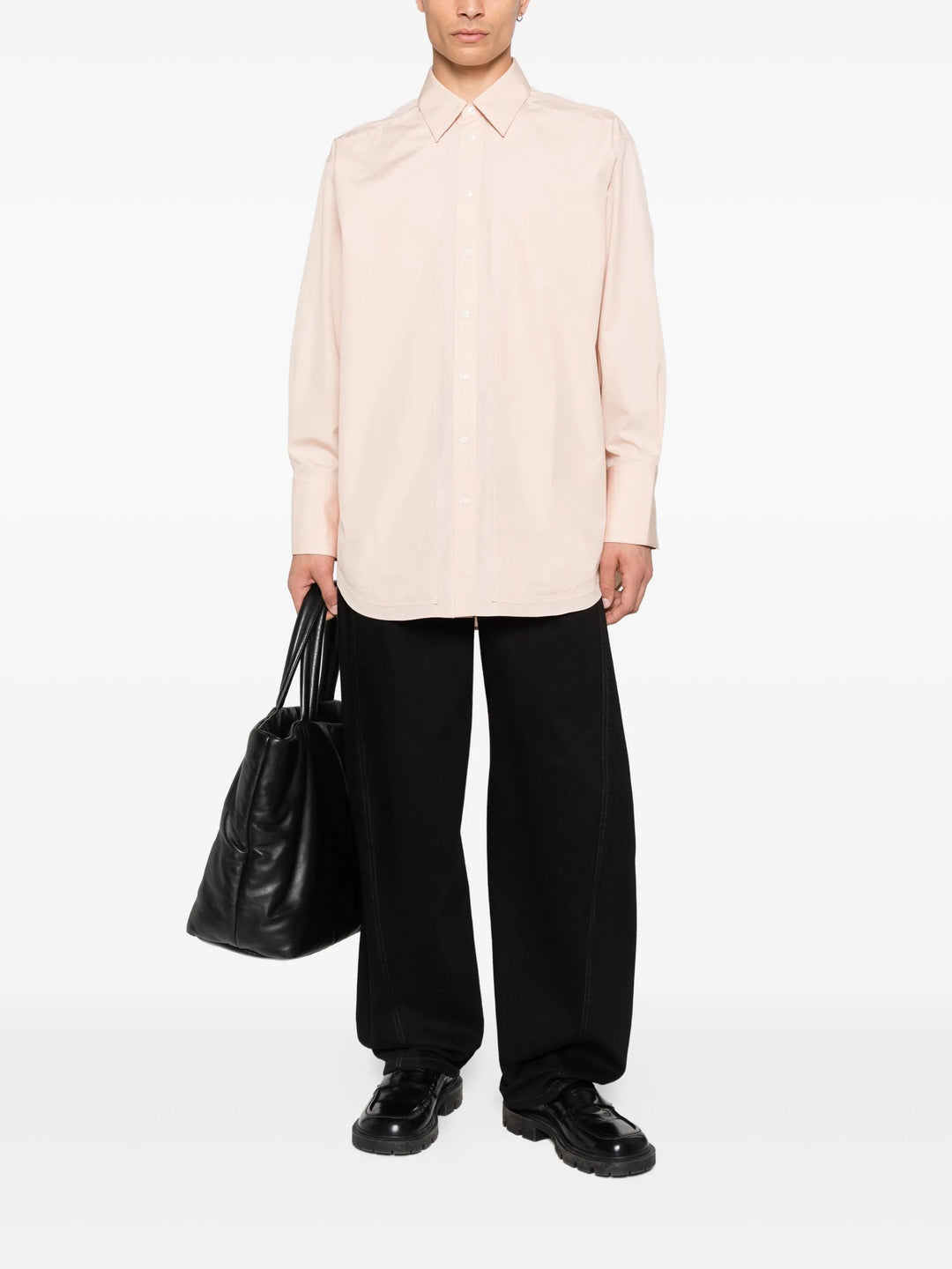 Cotton Raw Edged Oversized Shirt