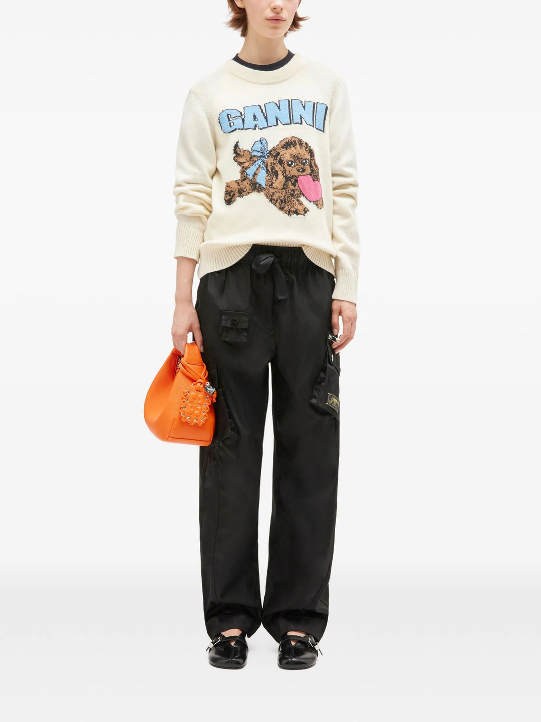 Graphic Wool Mix Fluffy Puppy Jumper