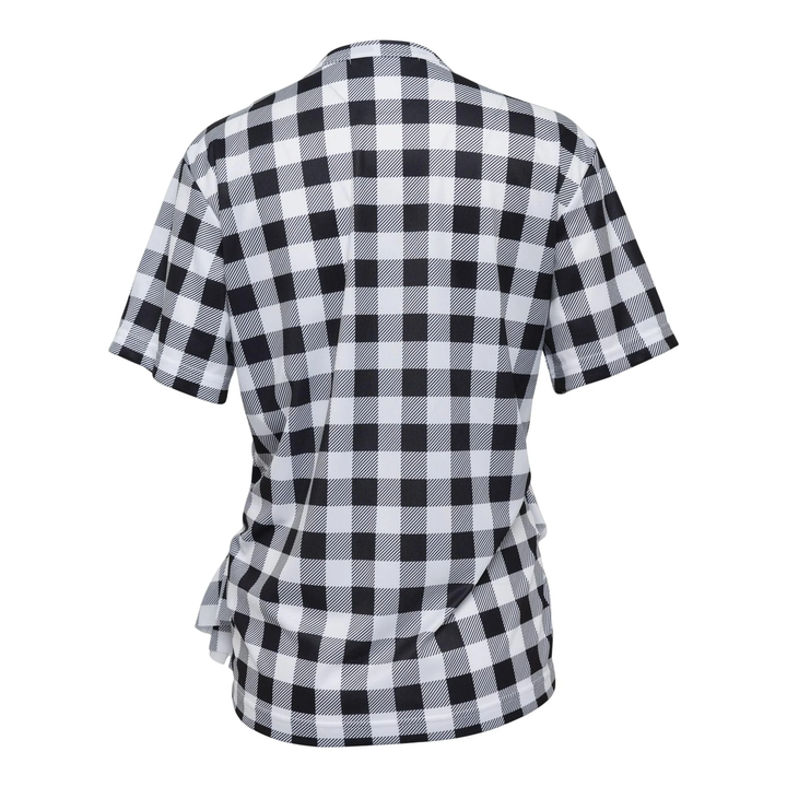 Polyester Smooth Print Gingham T-Shirt