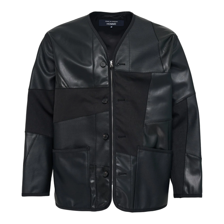 Synthetic Leather Mix Blouson