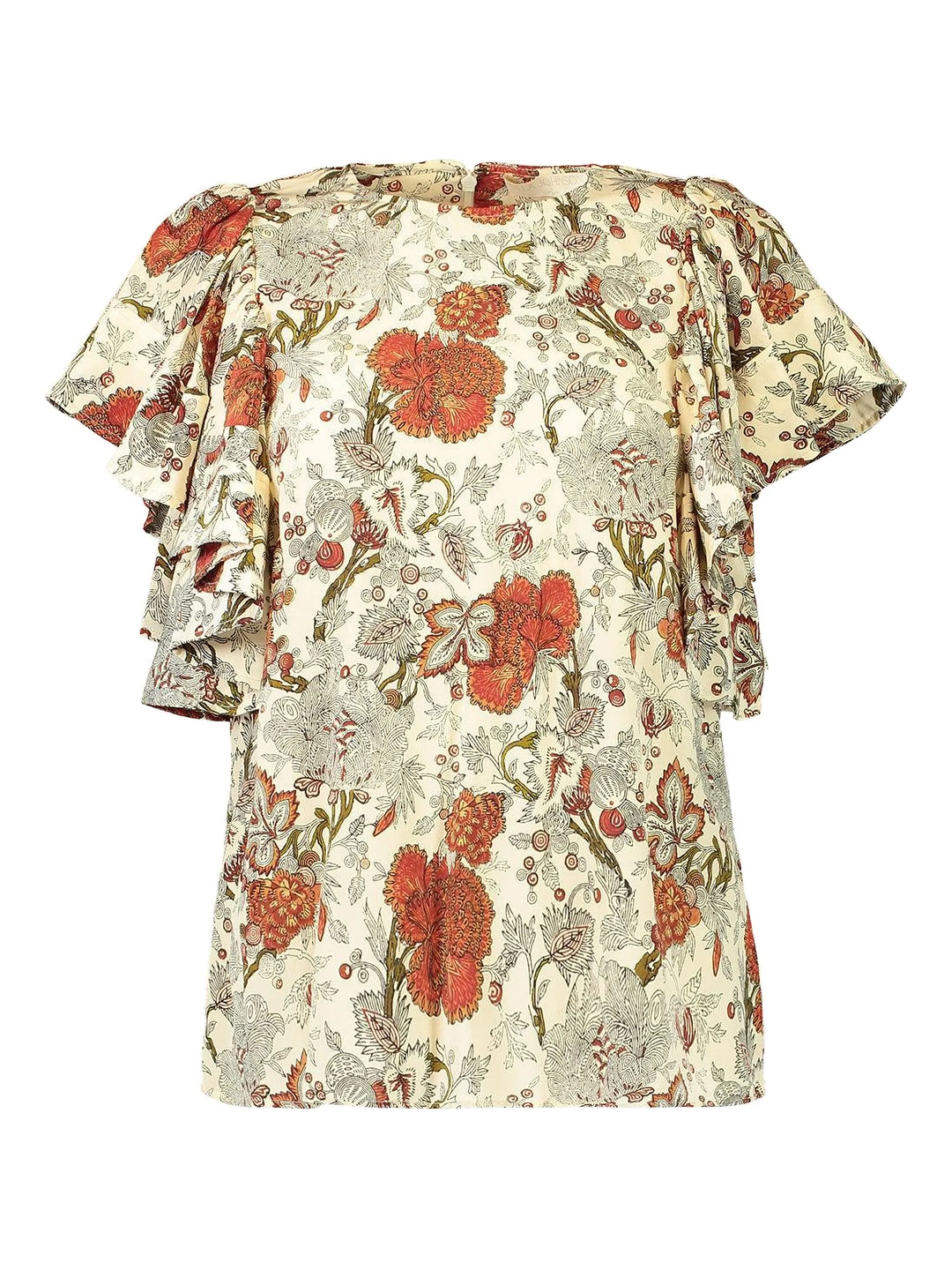 Lena Silk Flutter Sleeve Blouse