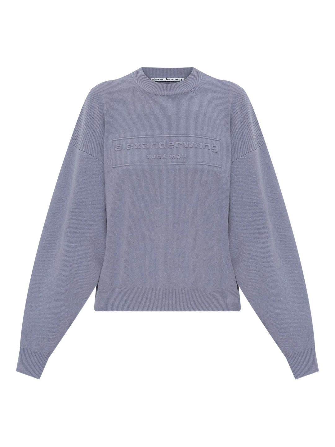 Embossed Logo Ribbed Pullover