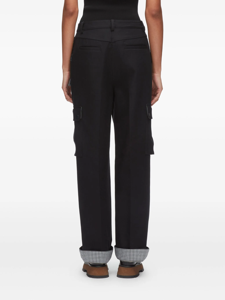 Carpenter Cargo Pants With Plaid Cuffs