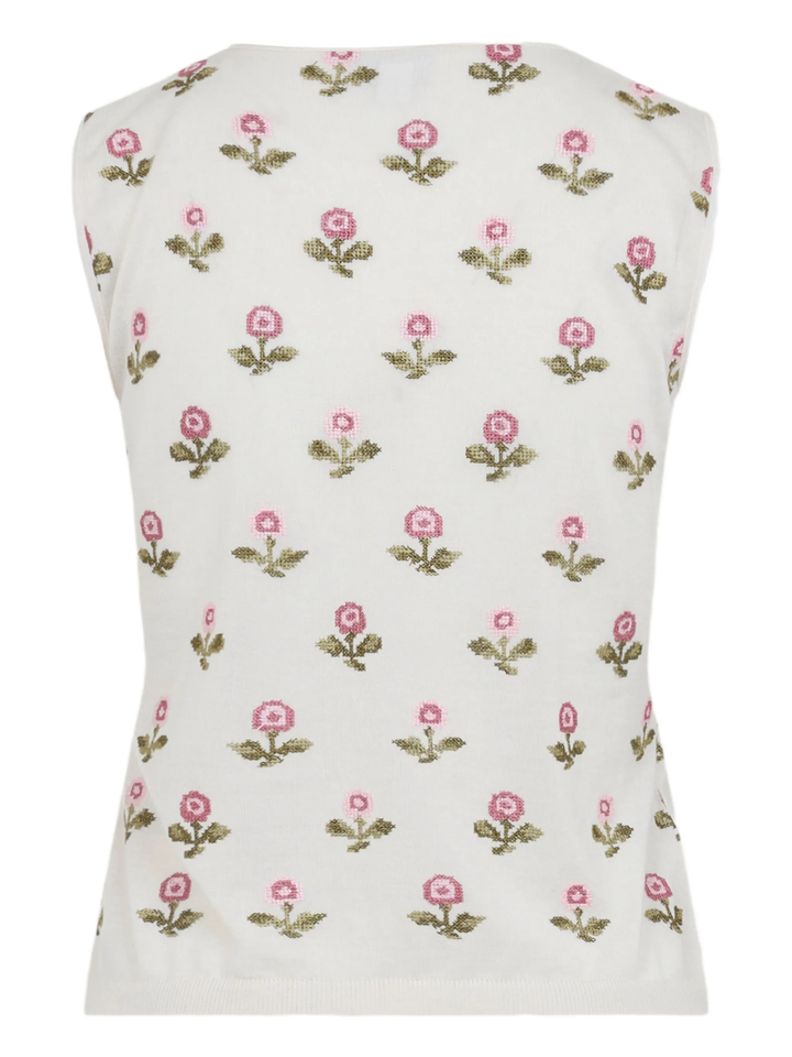 Floral Embroidered Knit Top