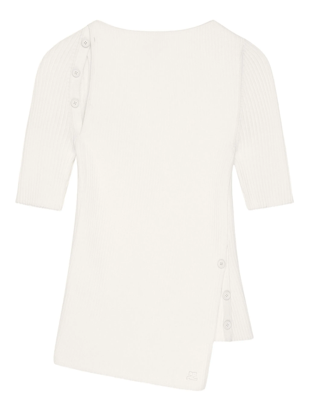 Oblique Butonned Top