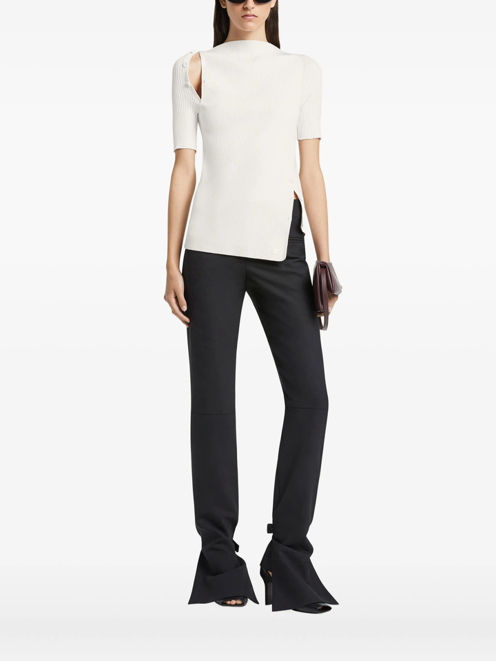 Oblique Butonned Top