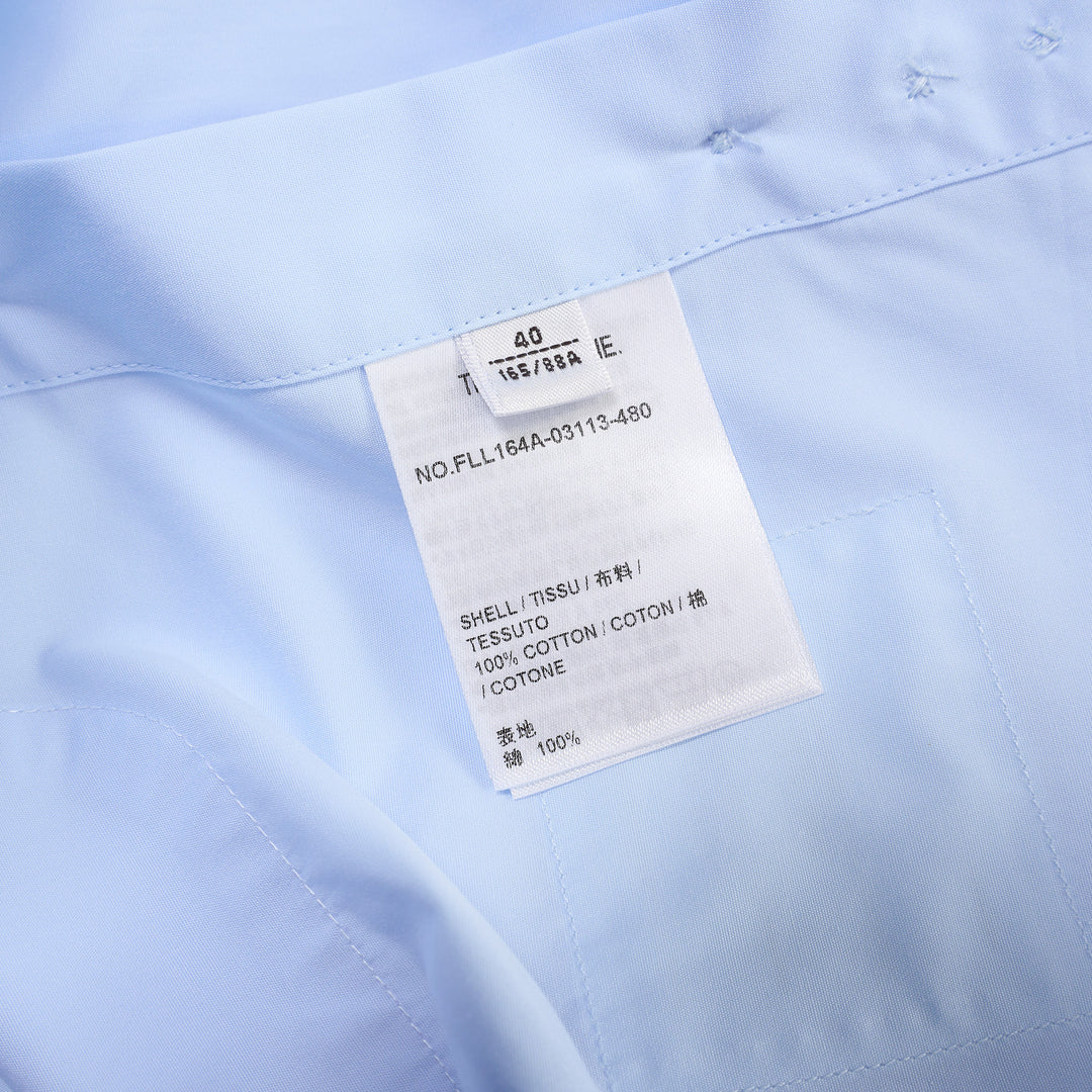Cropped Round Collar Shirt