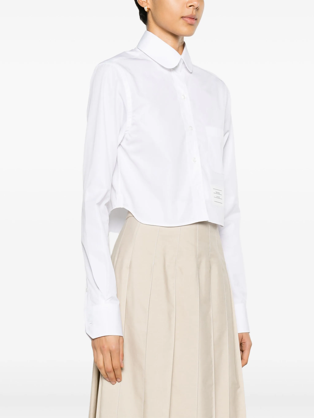 Classic Cropped Round Collar Shirt