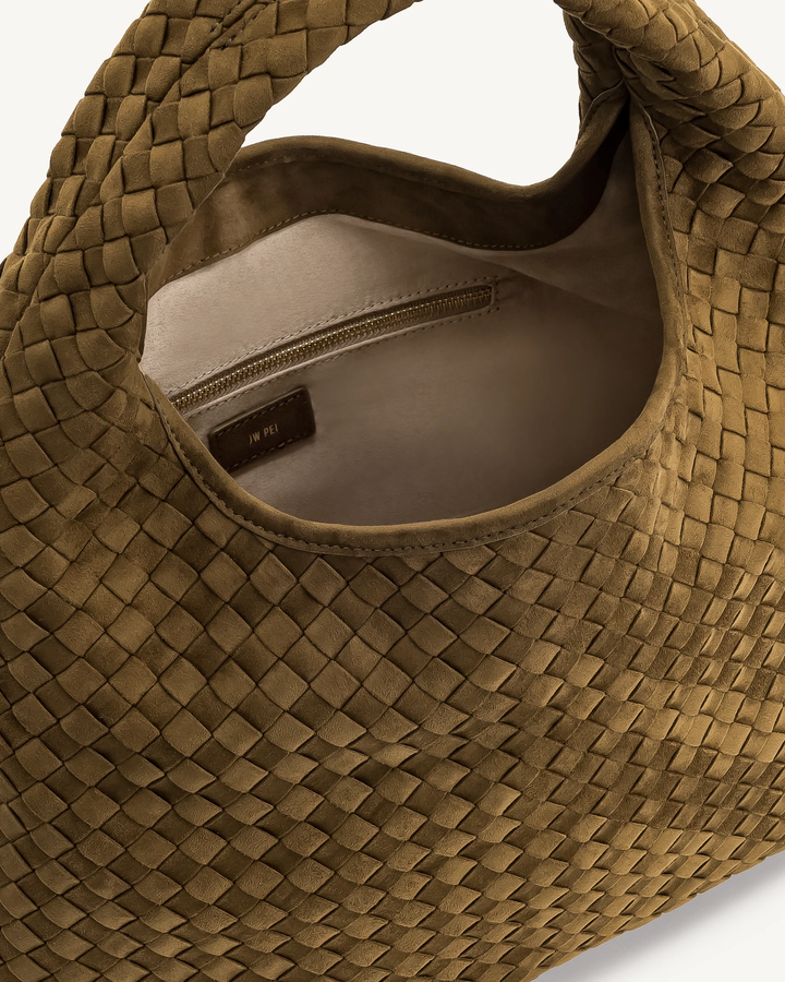 Laura Faux Suede Woven Shoulder Bag