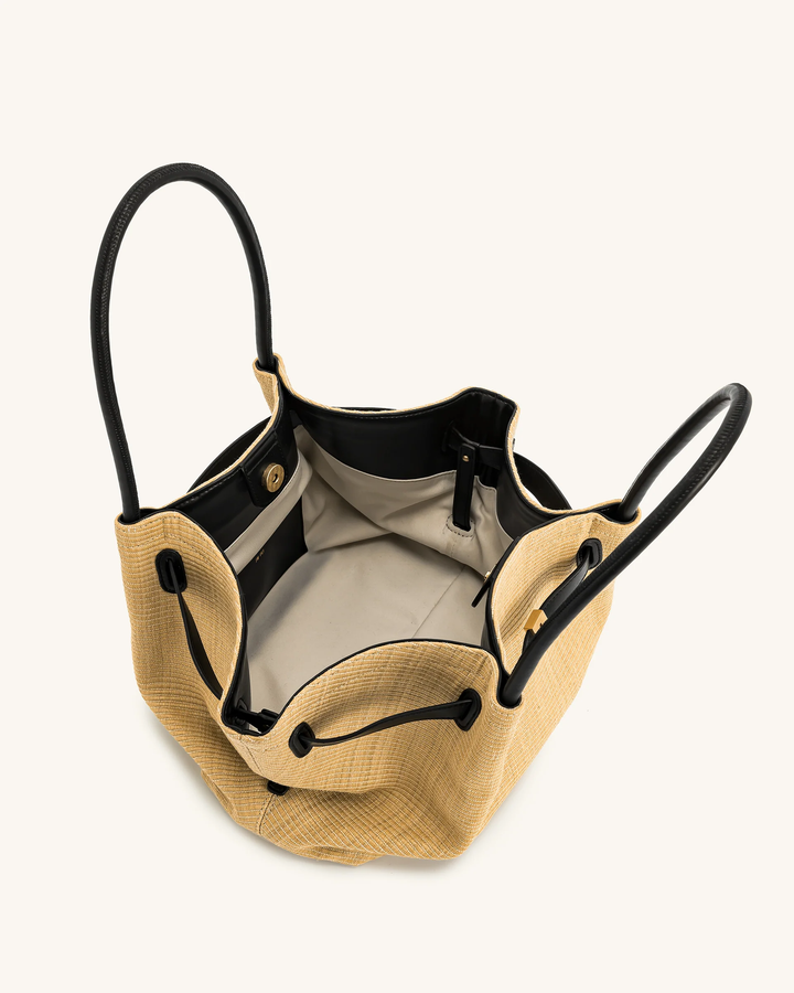 Hana Medium Faux Straw Tote