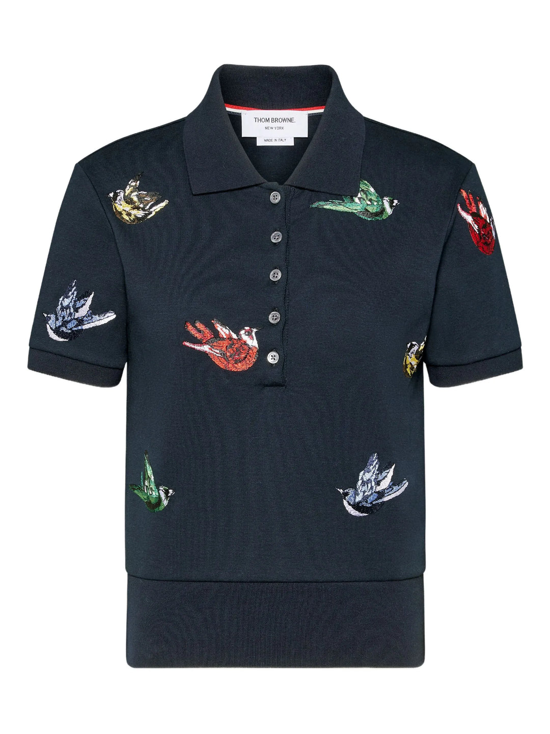 Satin Stitch Bird Embroidery Polo