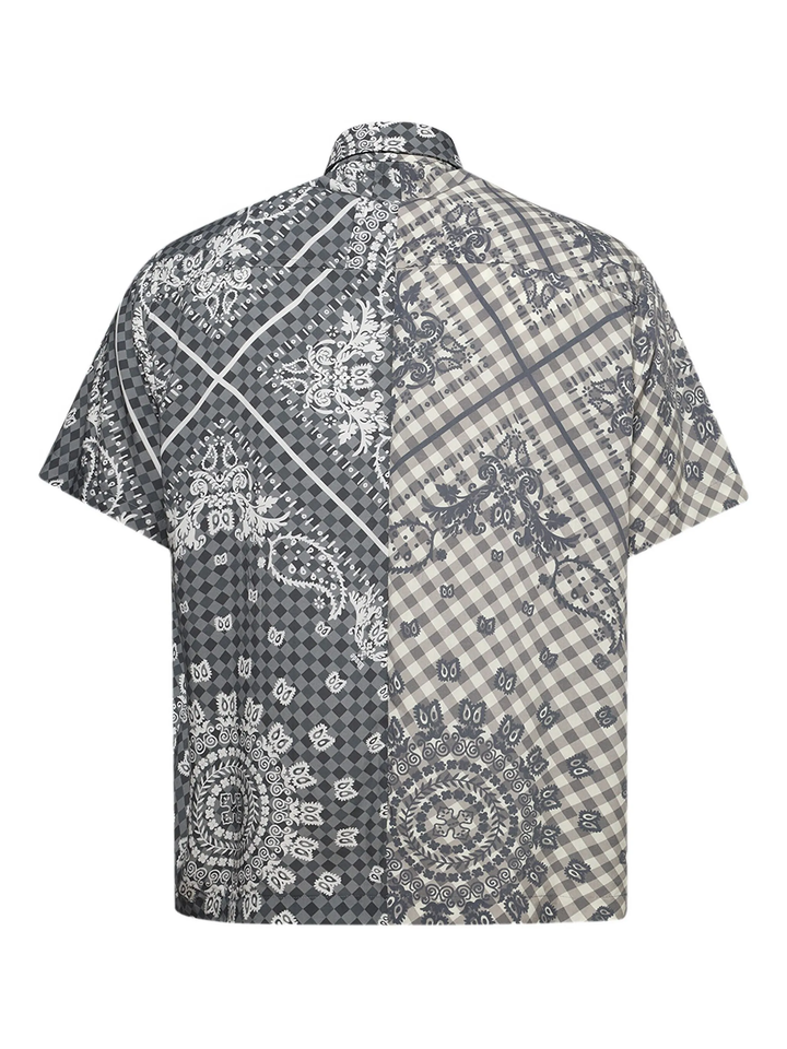 Split Gingham Bandana Button Shirt