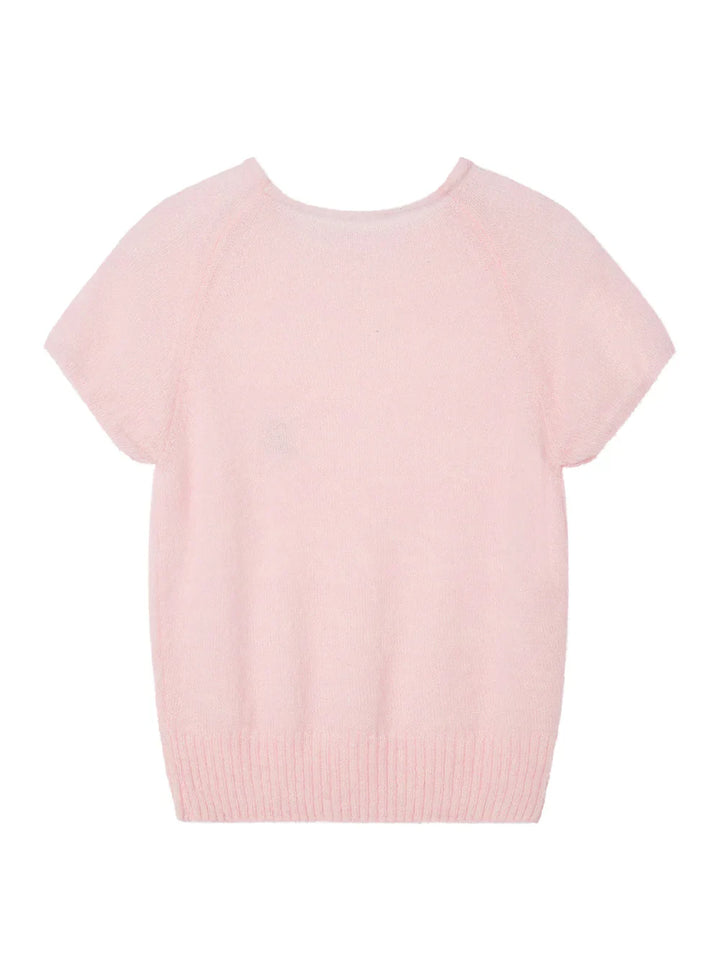 Raglan Half Sleeve Knit Top