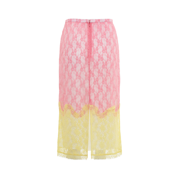 pushBUTTON Pink Wave Lace Sheer Midi Skirt – Available at Club 21, Official Retailer in Singapore, Malaysia & Thailand with Global Shipping Online