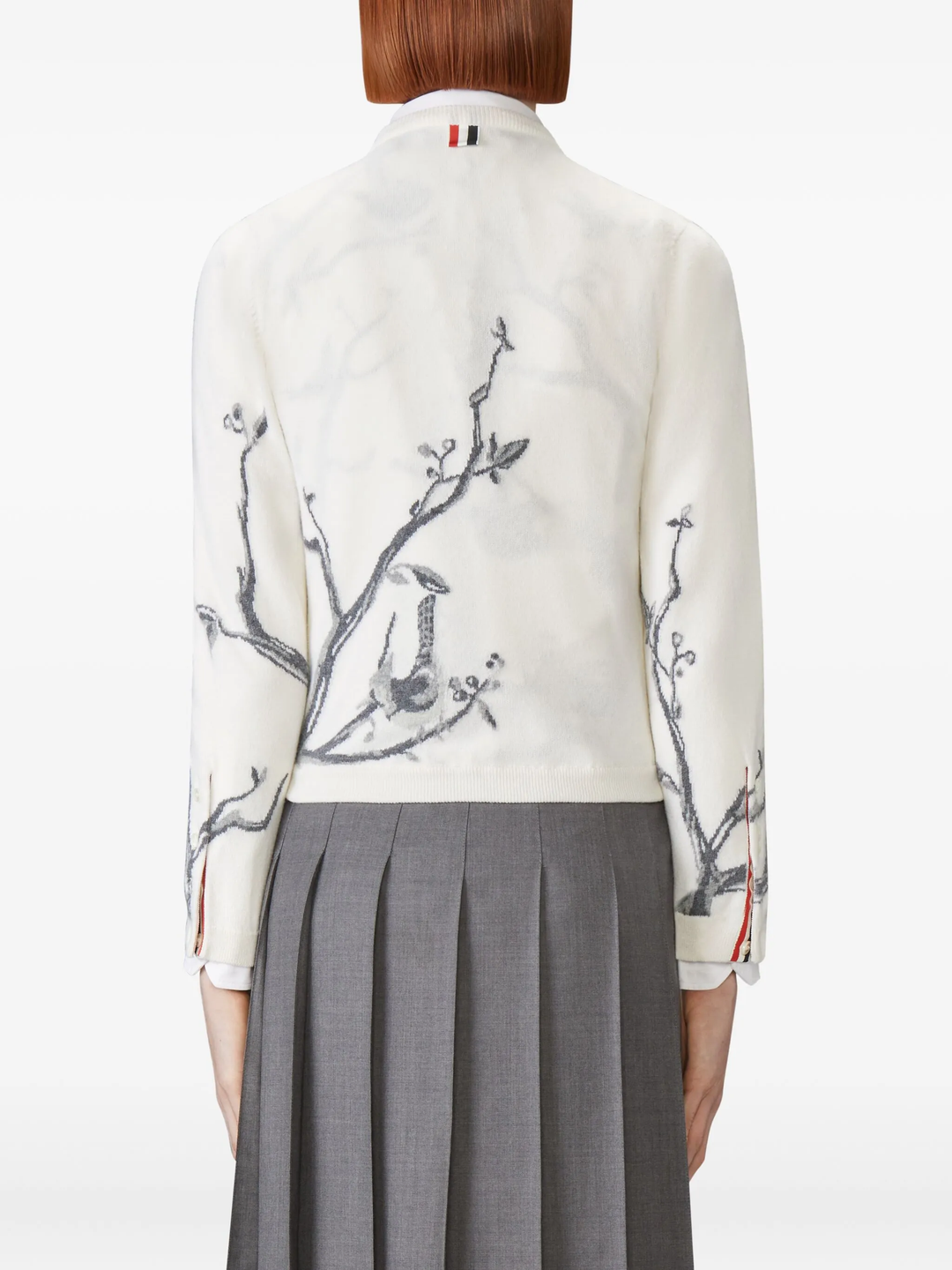 Birds Scenic Jersey Intarsia Cardigan