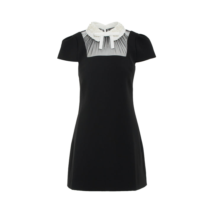 Self-Portrait Black Crepe Bow Collar Mini Dress – Available at Club 21, Official Retailer in Singapore, Malaysia & Thailand with Global Shipping Online