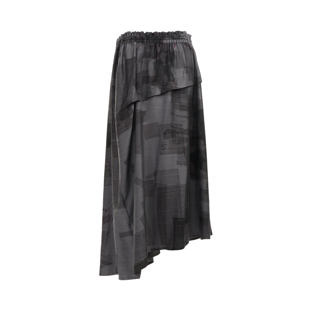 Right Side Tuck Asymmetric Skirt