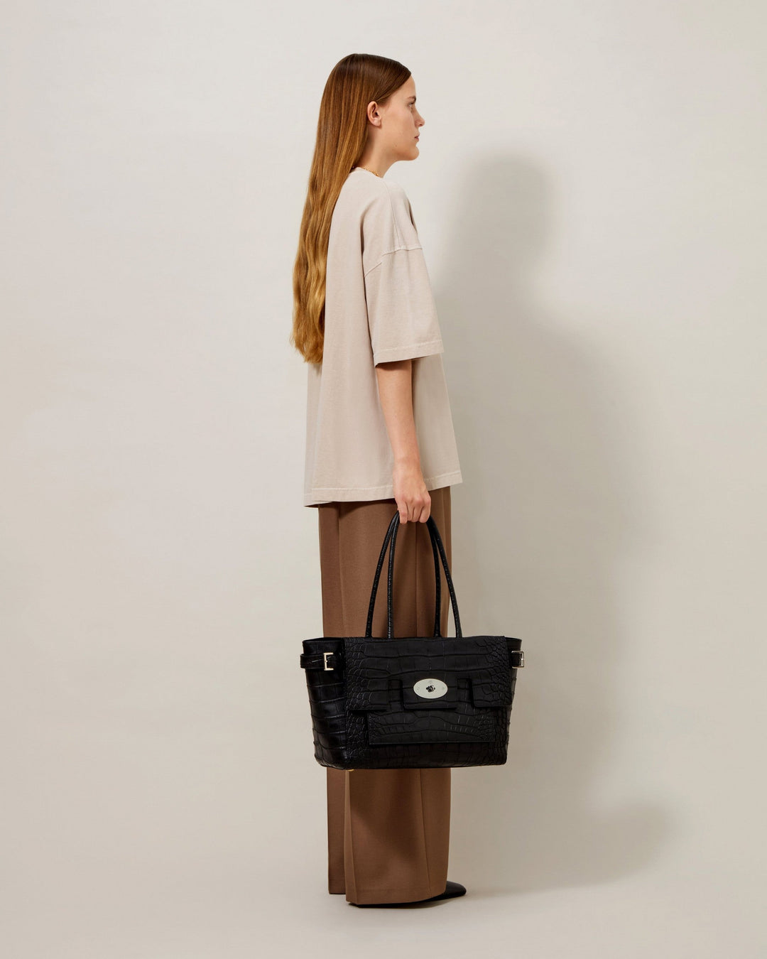 Buckle Bayswater Black Croc Natural Vegetable Tanned