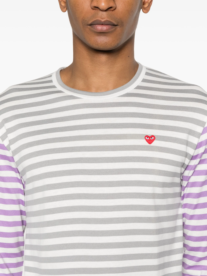 Bi-Color Striped Long Sleeve Tee