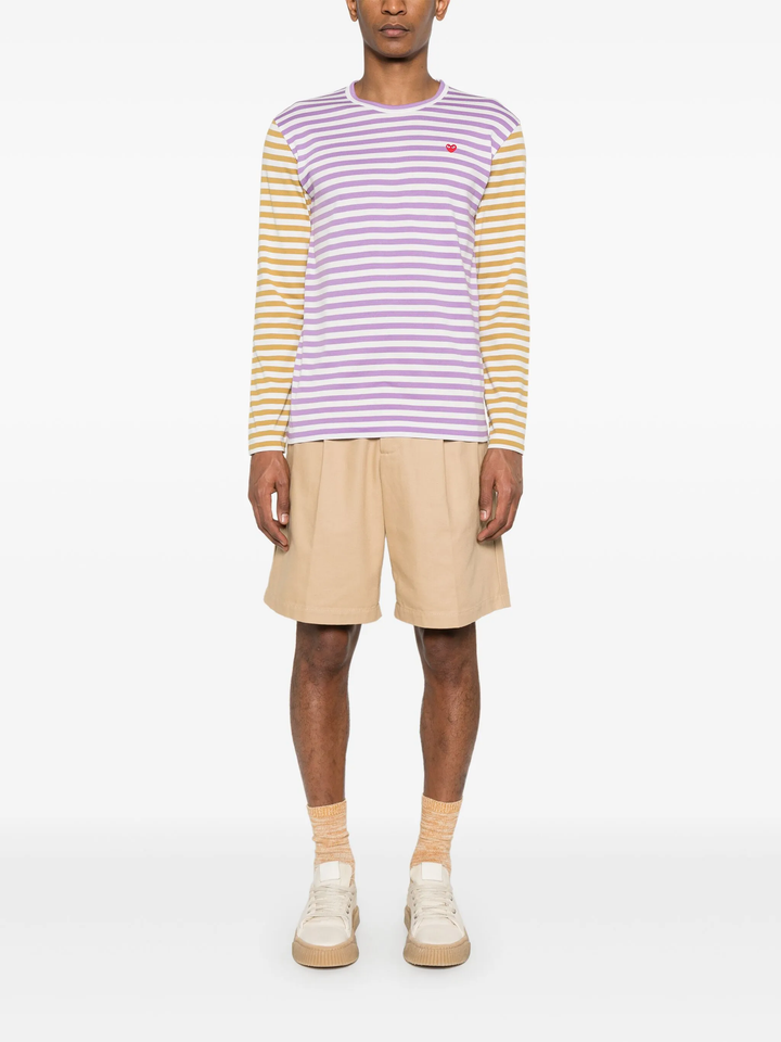 Bi-Color Striped Long Sleeve Tee
