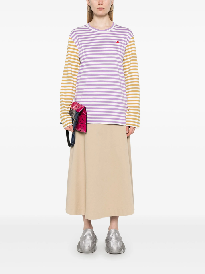 Bi-Color Striped Long Sleeve Tee