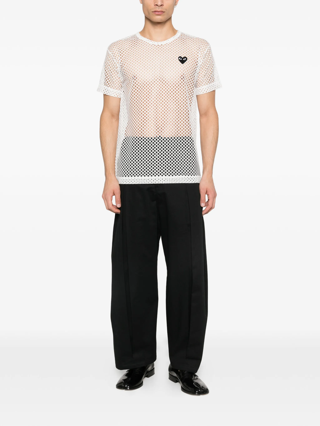 Black Heart Emblem Mesh Tee