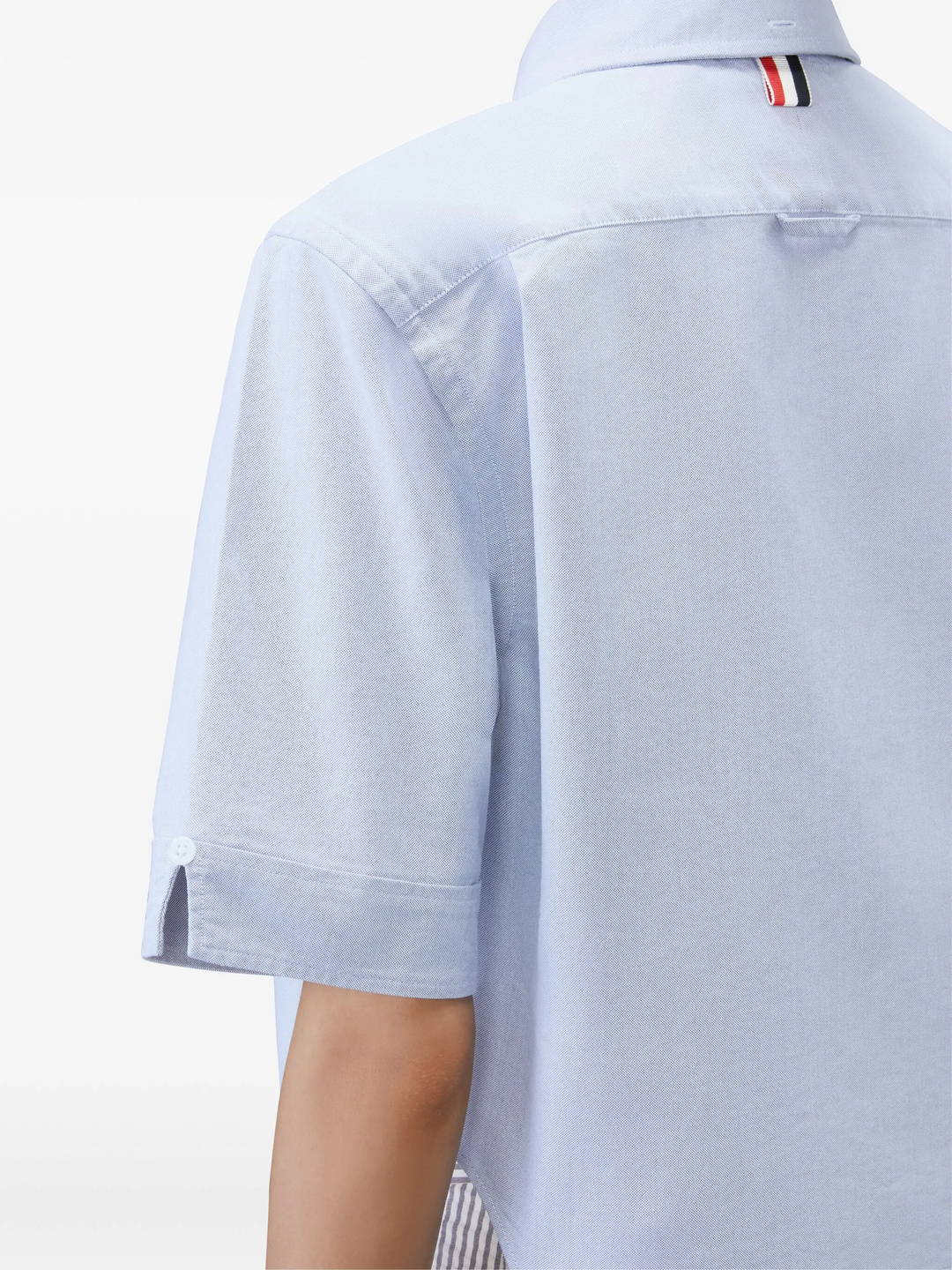 Cropped Short Sleeve Oxford Shirt
