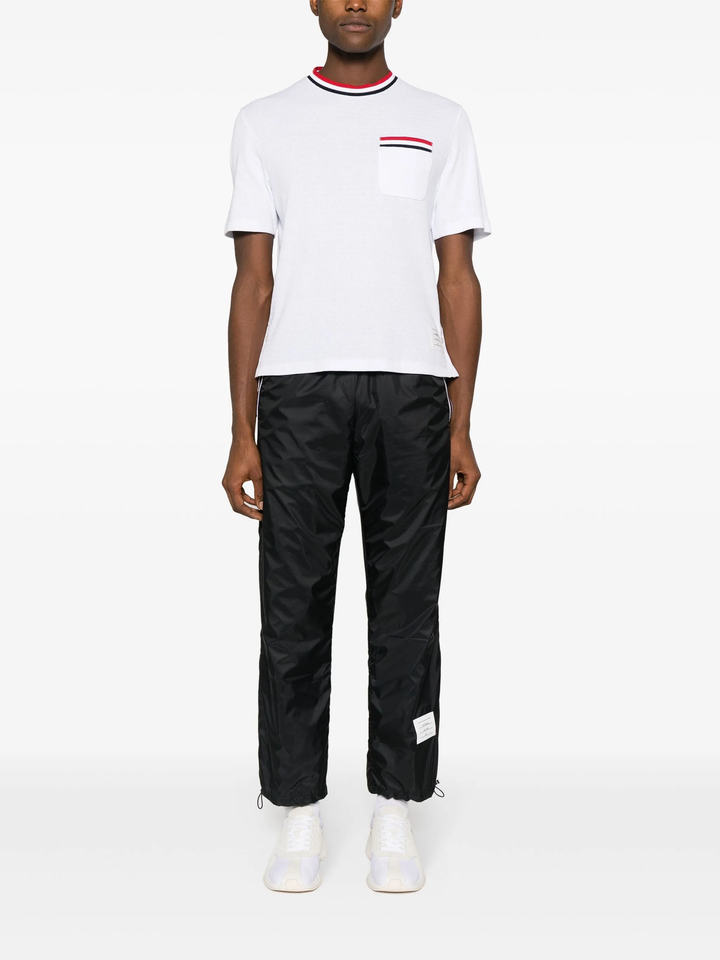 Short Sleeve Tee With Stripe Racking Stitch