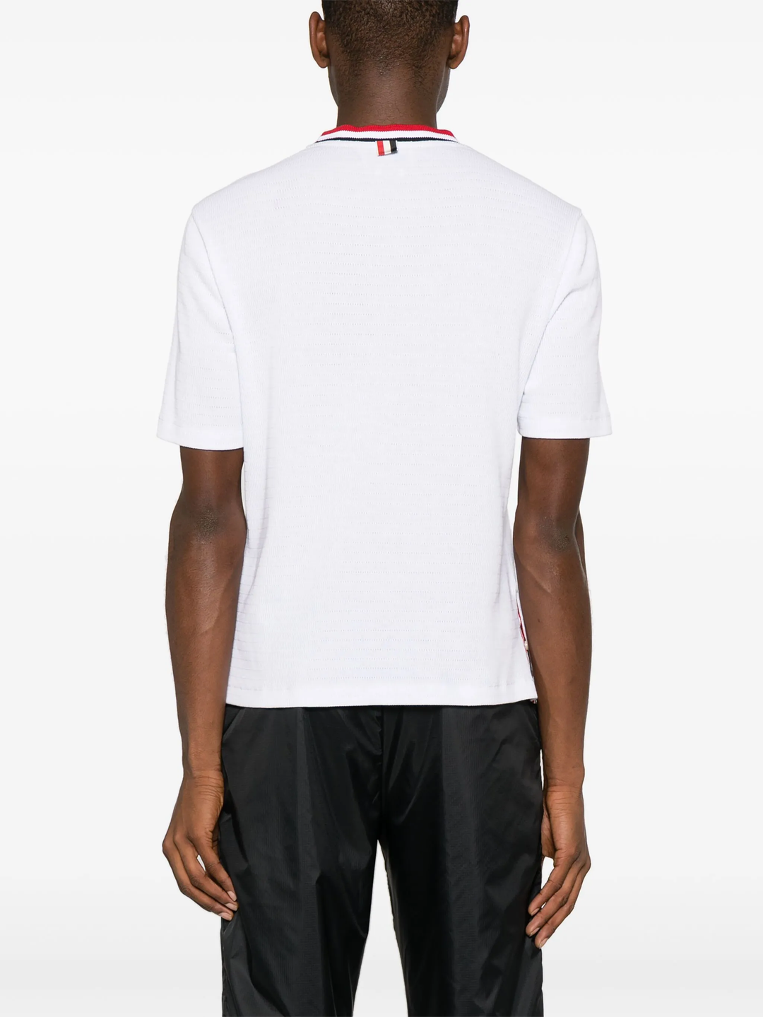 Short Sleeve Tee With Stripe Racking Stitch