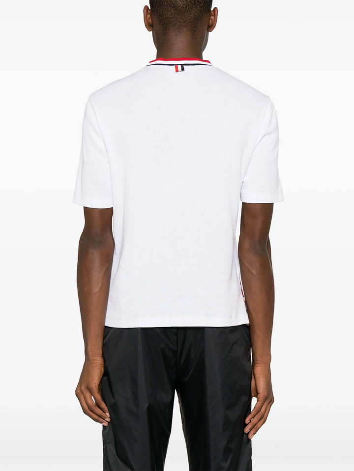 Short Sleeve Tee With Stripe Racking Stitch