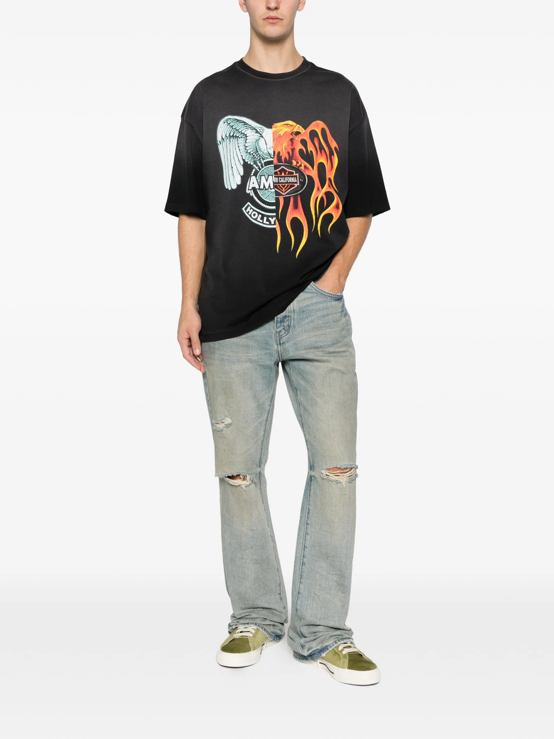 AMIRI Spliced Logo Tee