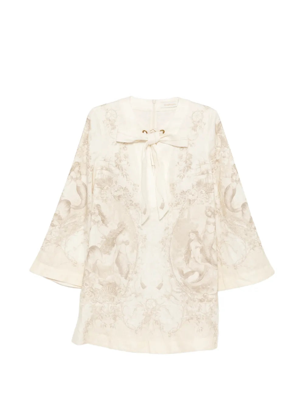 Tie Neck Tunic Dress