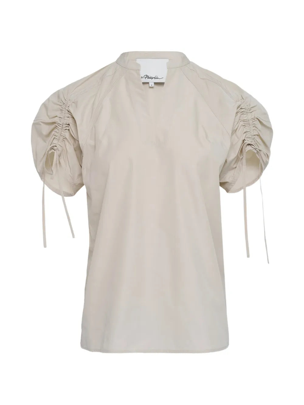 Ruched Sleeve V-Neck Top