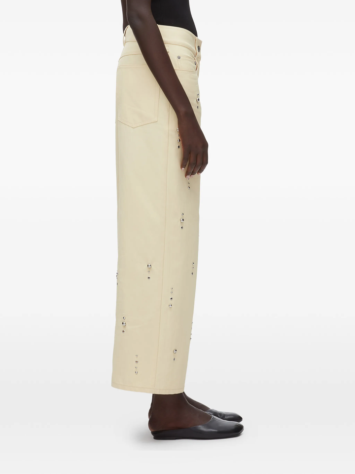 Flat Front Wide Leg Studded Pants