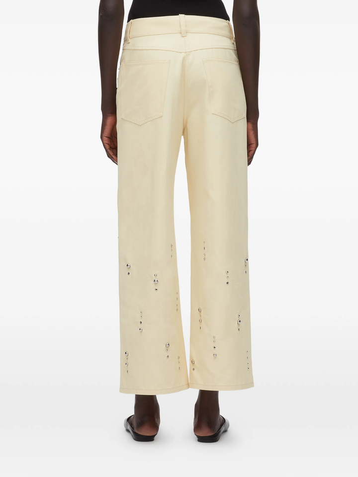 Flat Front Wide Leg Studded Pants