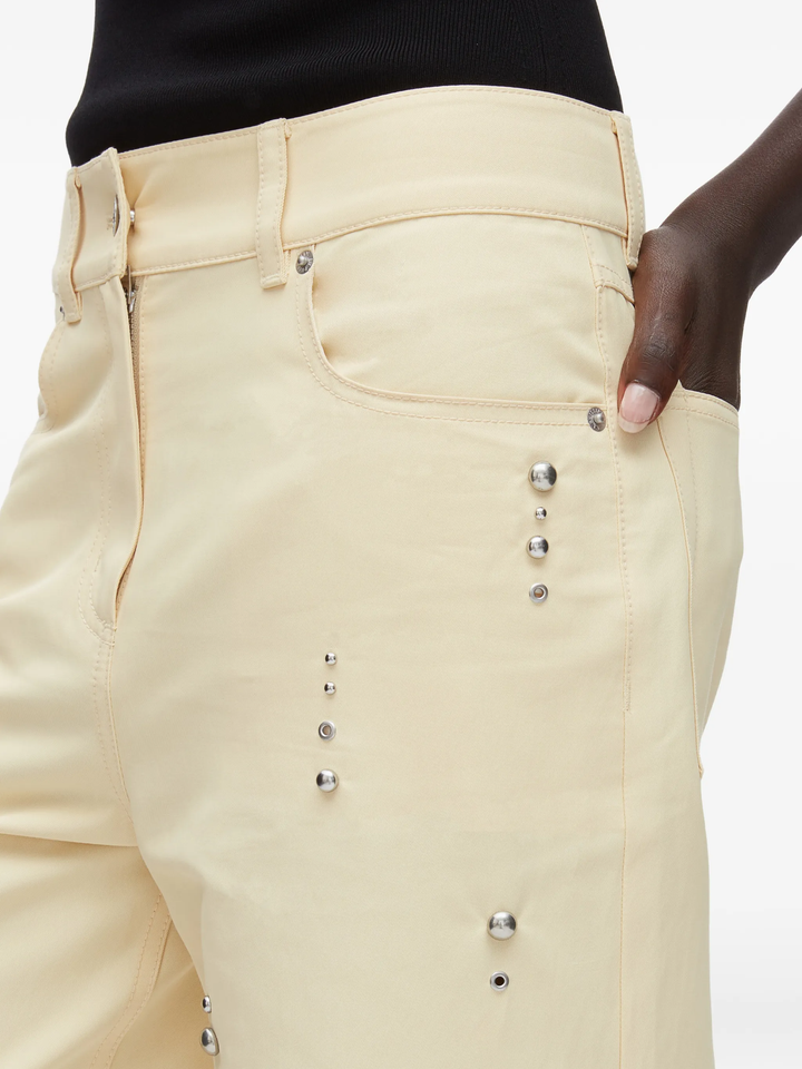 Flat Front Wide Leg Studded Pants