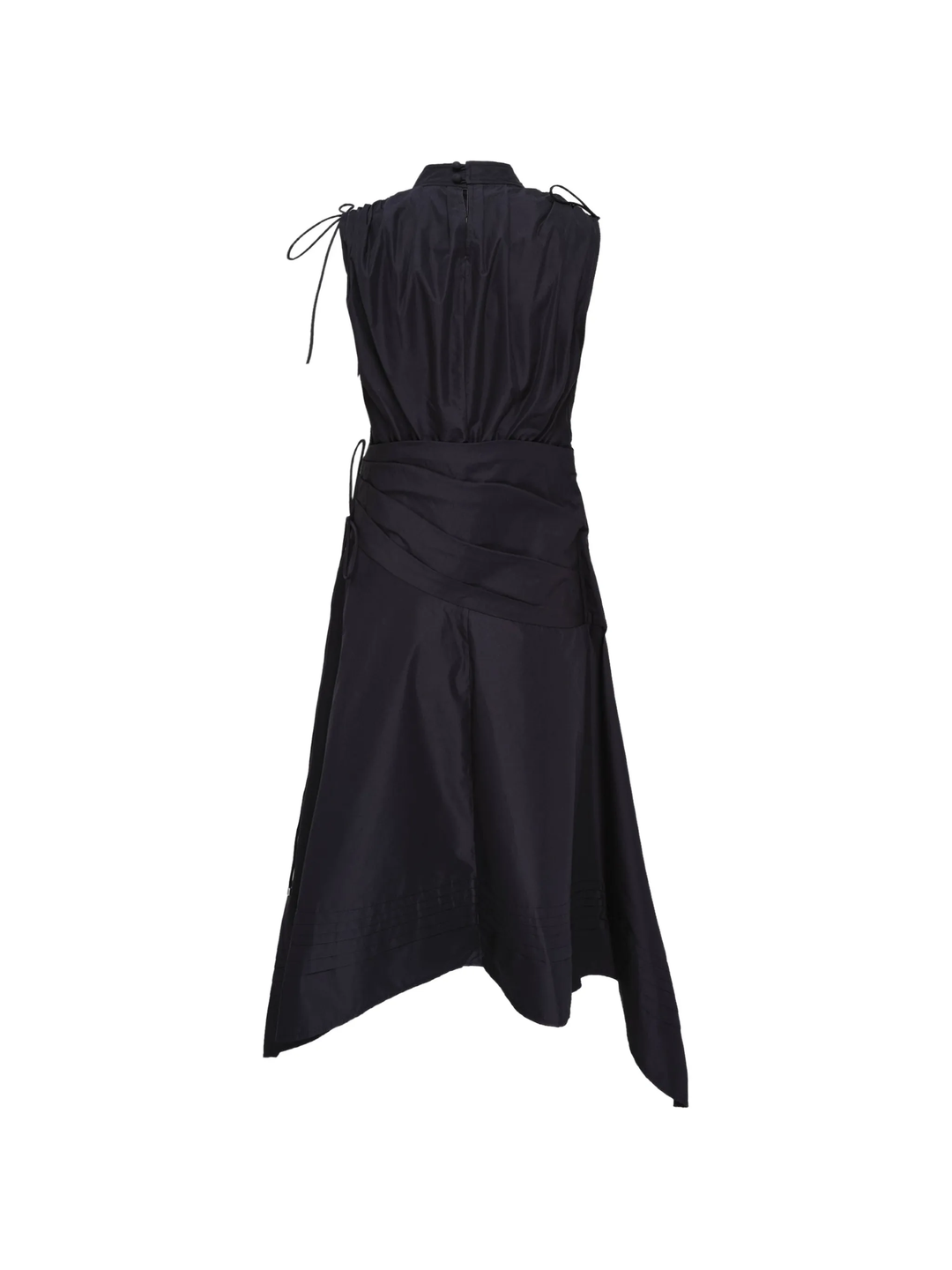 Sleeveless Ruched Dress With Handkerchief Hem