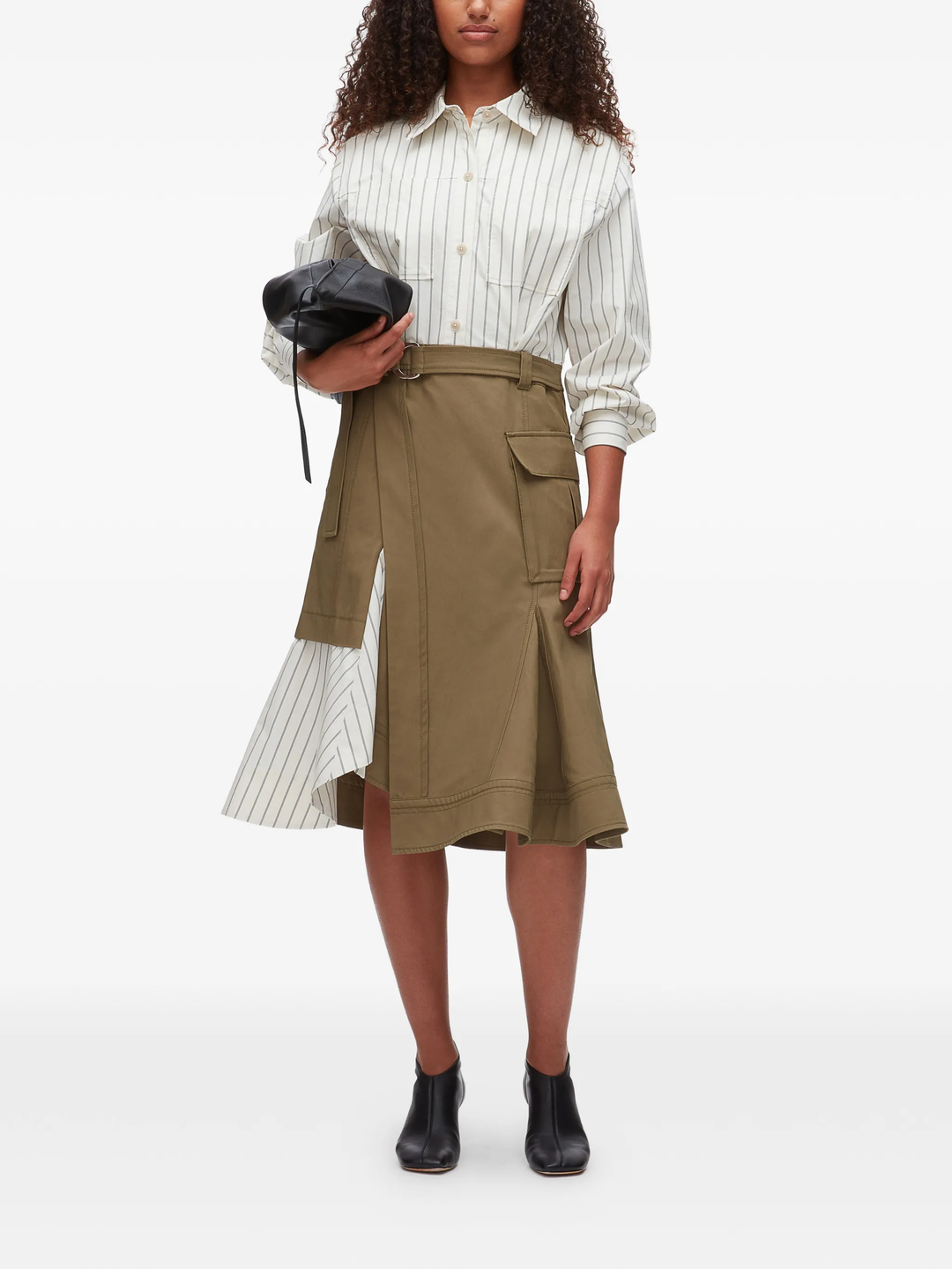 Long Sleeve Combo Shirt Dress