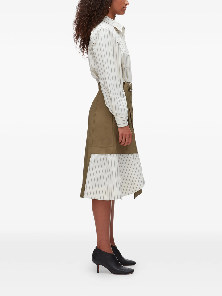 Long Sleeve Combo Shirt Dress